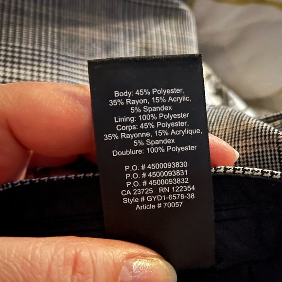 Aritzia Babaton Rosemarie Wide Leg new Houndstooth Business Formal  Casual Pant - Picture 17 of 17